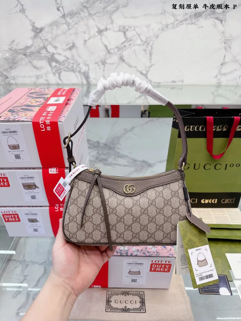 Gucci Gucci 23 new Ophidia vintage double G canvas small armpit bag size 25 14cm Full set of gift box packaging 🎁