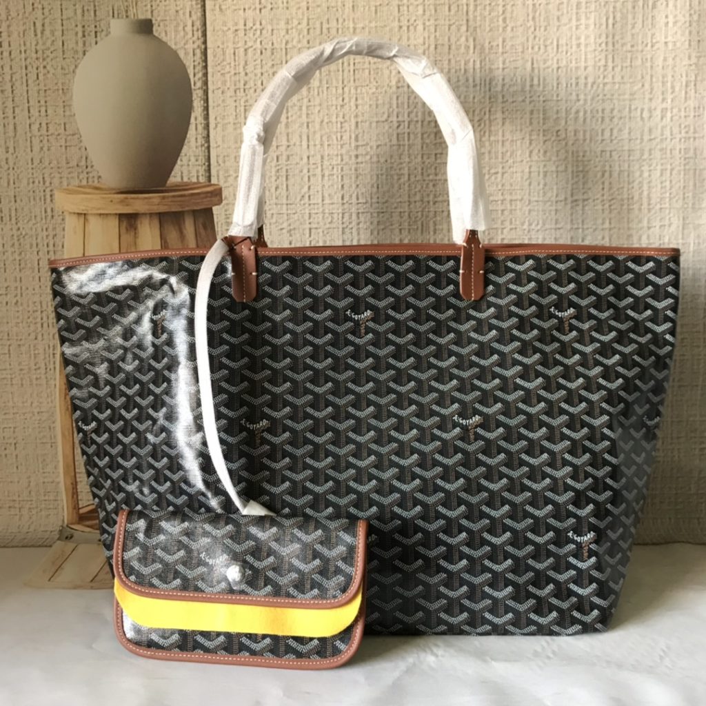 Goyard Goya (top original quality) single-sided shopping bag size size customized Y graffiti material with leather lightweight wear-resistant material double-sided wrist imported top layer cow leather sewing machine line using imported sewing machine, top quality, can be customized blank version