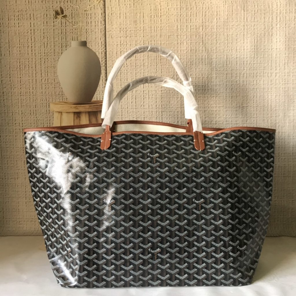 Goyard Goya (top original quality) single-sided shopping bag size size customized Y graffiti material with leather lightweight wear-resistant material double-sided wrist imported top layer cow leather sewing machine line using imported sewing machine, top quality, can be customized blank version