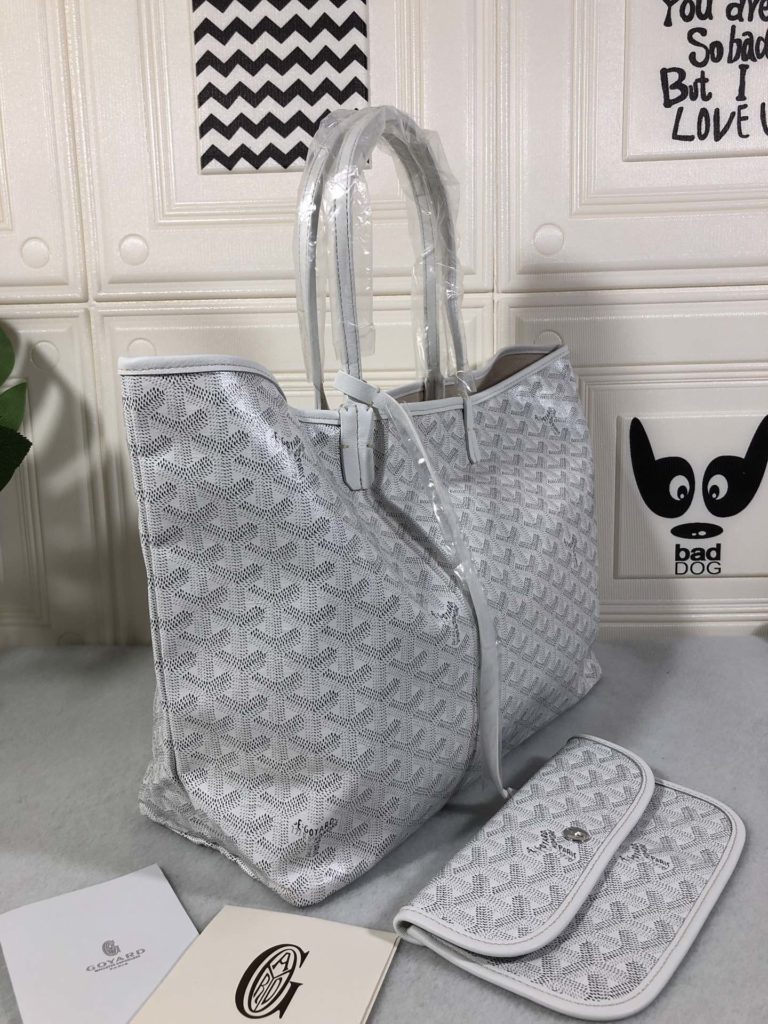 Goyard Goya (top original quality) single-sided shopping bag size size customized Y graffiti material with leather lightweight wear-resistant material double-sided wrist imported top layer cow leather sewing machine line using imported sewing machine, top quality, can be customized blank version