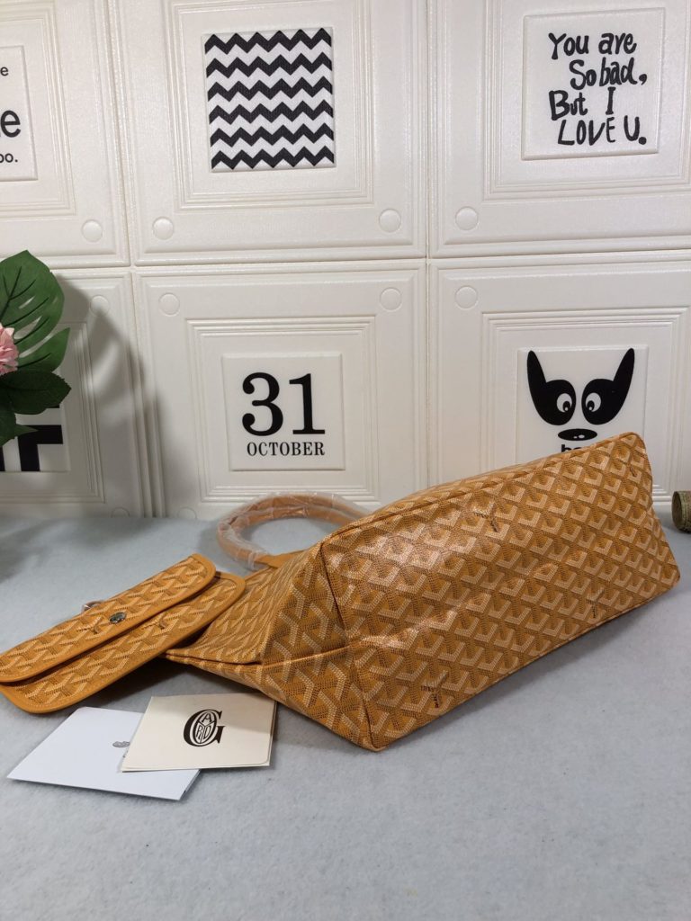 Goyard Goya (top original quality) single-sided shopping bag size size customized Y graffiti material with leather lightweight wear-resistant material double-sided wrist imported top layer cow leather sewing machine line using imported sewing machine, top quality, can be customized blank version