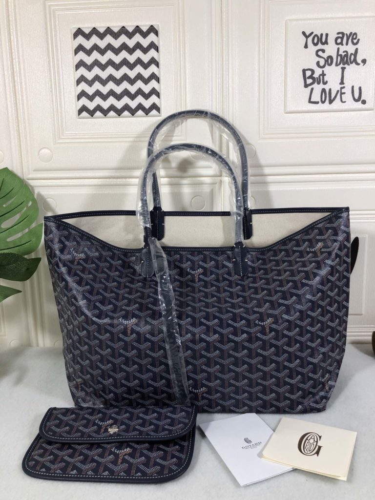 Goyard Goya (top original quality) single-sided shopping bag size size customized Y graffiti material with leather lightweight wear-resistant material double-sided wrist imported top layer cow leather sewing machine line using imported sewing machine, top quality, can be customized blank version