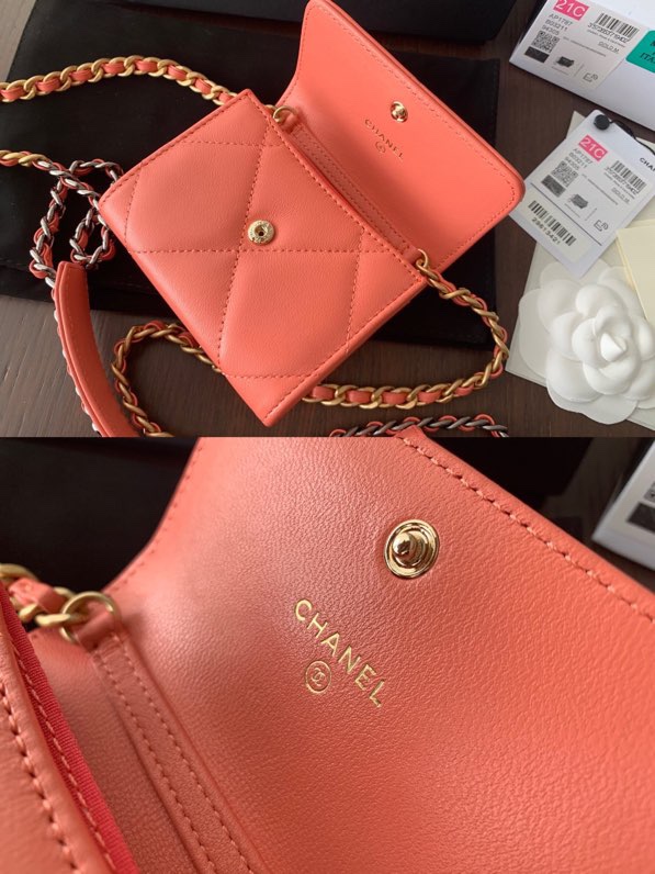 OHANEL 2021 new product 19bag series change bag goat skin retro old hardware size: 8.5cmx12cmx2.5cm model: AP1787