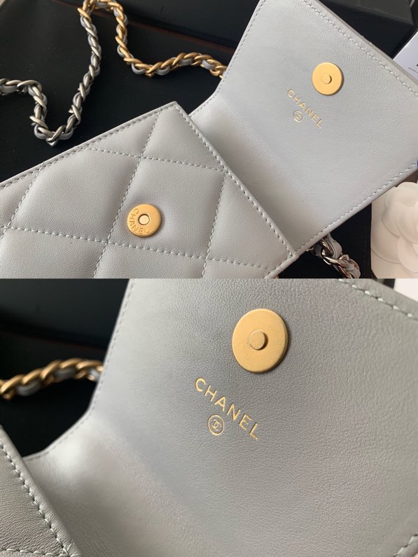 OHANEL 2021 new product 19bag series change bag goat skin retro old hardware size: 8.5cmx12cmx2.5cm model: AP1787