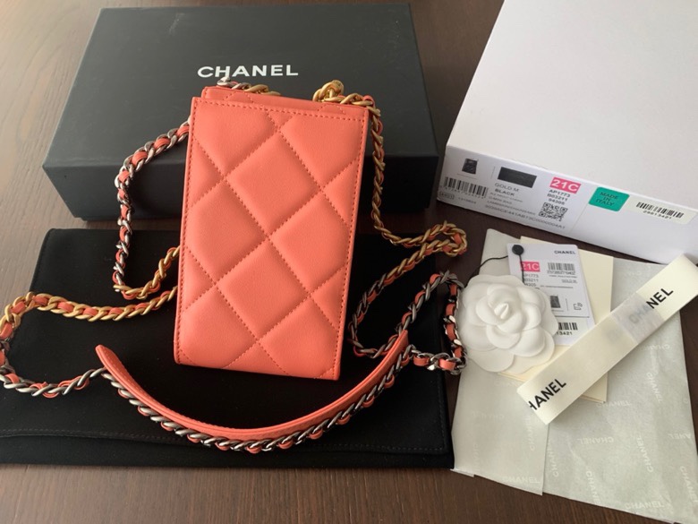 OHANEL 2021 new product 19bag series change bag goat skin retro old hardware size: 8.5cmx12cmx2.5cm model: AP1773