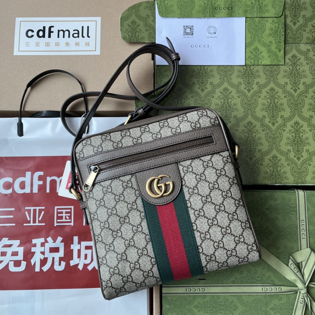 📣📣📣 [Original leather 🌈 (Cdfmall Sanya duty-free shop handbag] 🔥🔥 In the new fashion series of Ophidia series GG handbag 