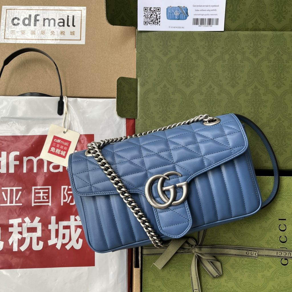 📣📣📣 [Original leather 🌈 (Cdfmall Sanya duty-free shop handbag] 🔥🔥 Did you accept the irresistible Gucci bag? GG Marmont series, elegant and exquisite design has captured the hearts of many girls! At the same time, it is also a must-have piece for global talent! Great! Model: 443497 Size: 26 * 15 * 7.