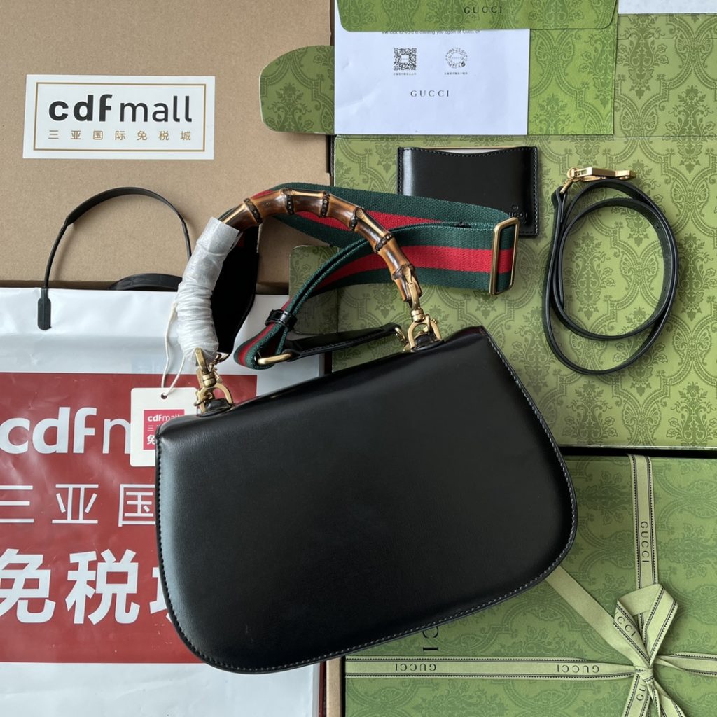 📣📣📣 [Original leather 🌈 (Cdfmall Sanya duty-free shop handbag] 🔥🔥 The original factory leather bamboo knot small handbag Gucci's 