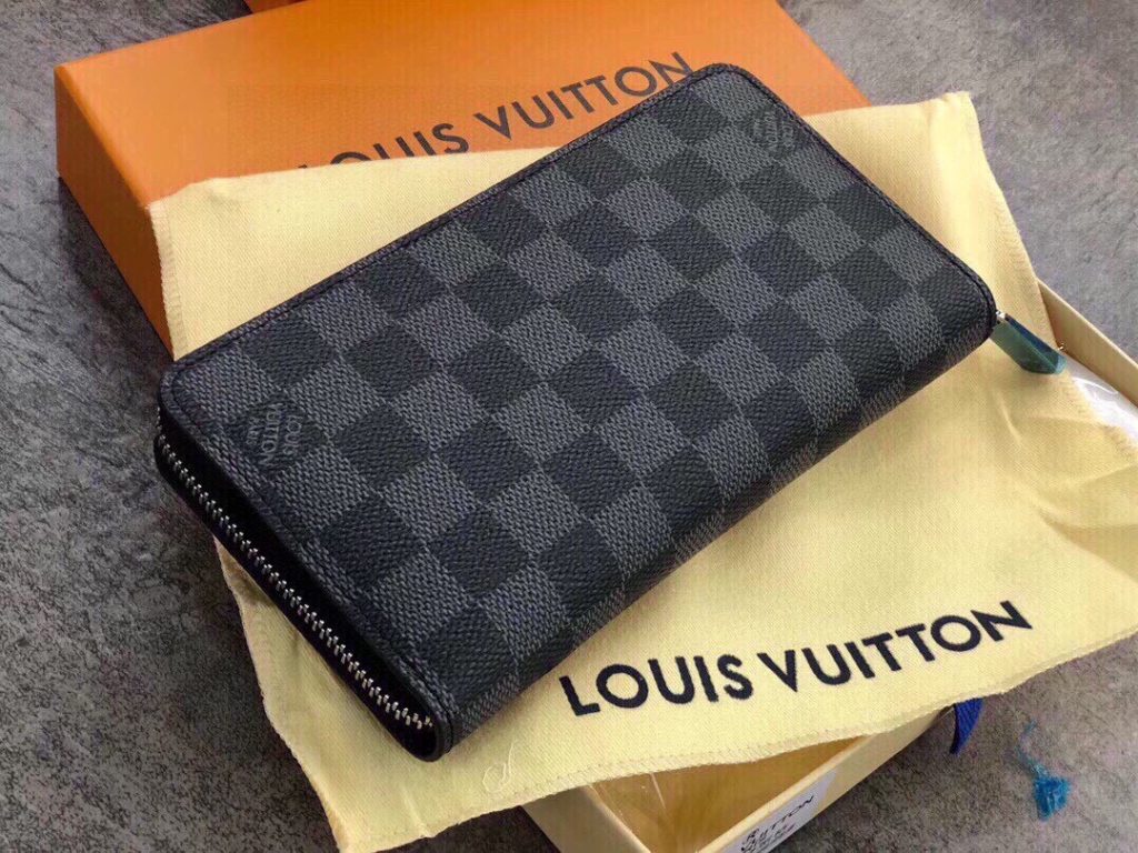 🎀🎀Color Old flower black grid curry grid 🎀Size 19x10🎀Model 60017🎀LV ✨Counter Fine Classic single zipper wallet Original quality original hardware accessories 👍🏻 never out of date manpower must-have models [Delight] sales champion