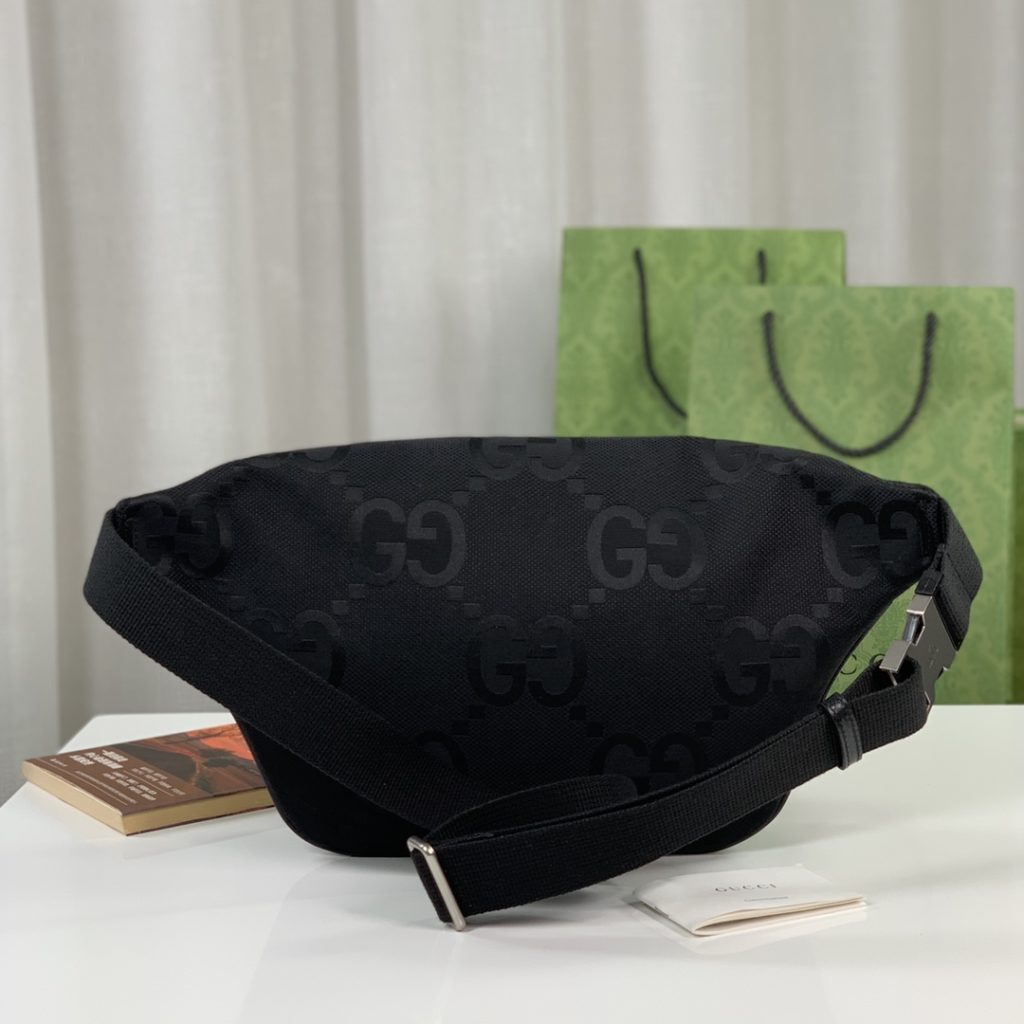 ❤️❤️ [Rose] [Rose] Super Double G Pattern New Waistpack, Black Super Double G Pattern with Black Leather, Cotton Lined Linen, Model No. 696031 Gram, Size 39X17X4 ～