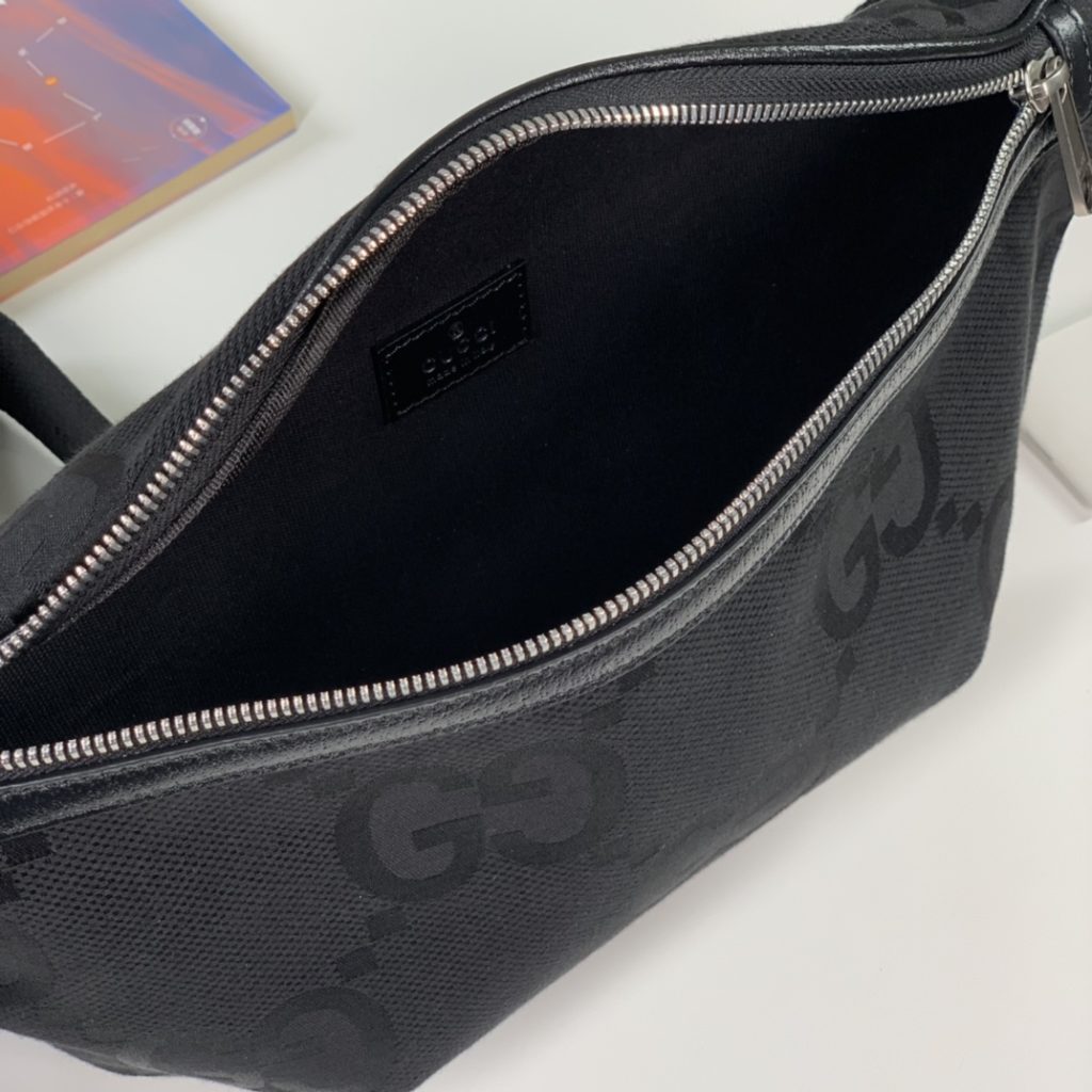 ❤️❤️ [Rose] [Rose] Super Double G Pattern New Waistpack, Black Super Double G Pattern with Black Leather, Cotton Lined Linen, Model No. 696031 Gram, Size 39X17X4 ～