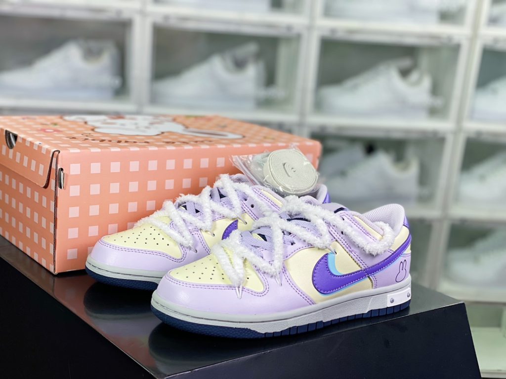 Dunk Low Rabbit Year Limited Star Delu Purple Customized Deconstructed Strap Casual Board Shoes 10