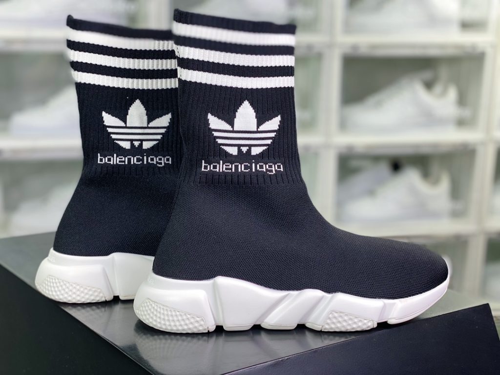 Balenciaga Speed Stretch-knit x Adidas Adidas Hollow Sole Knitted High Top Socks Cover Foot Versatile Jogging Shoes