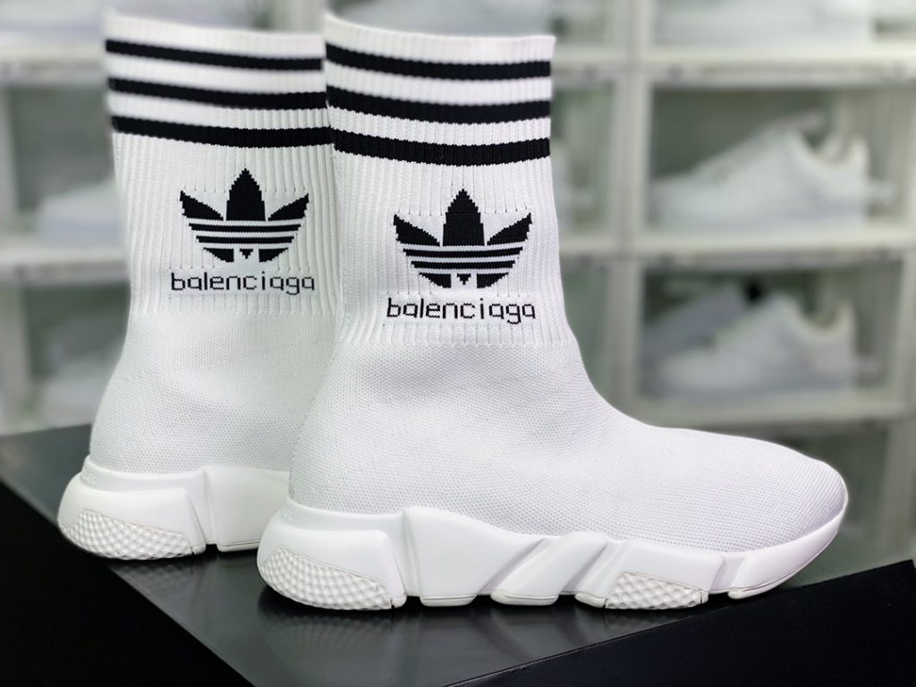 Balenciaga Speed Stretch-knit x Adidas Adidas Hollow Sole Knitted High Top Socks Cover Foot Versatile Jogging Shoes