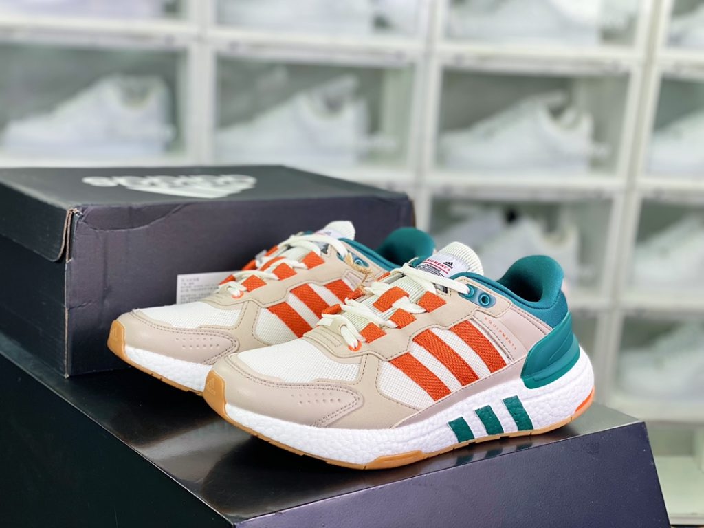 Three Leaf Grass EQUIPMENT+Boost EQT+2022 Edition series low cut popcorn knit breathable and versatile casual sports jogging shoes“