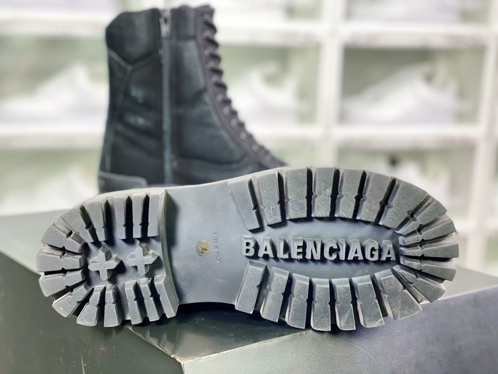 Balenciaga military boots, private molded outsole, antique craftsmanship effect workwear boots 10