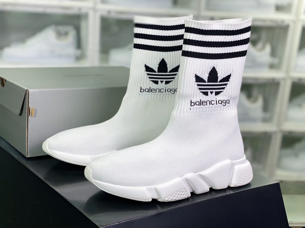 Balenciaga Speed Stretch-knit x Adidas Adidas Hollow Sole Knitted High Top Socks Cover Foot Versatile Jogging Shoes