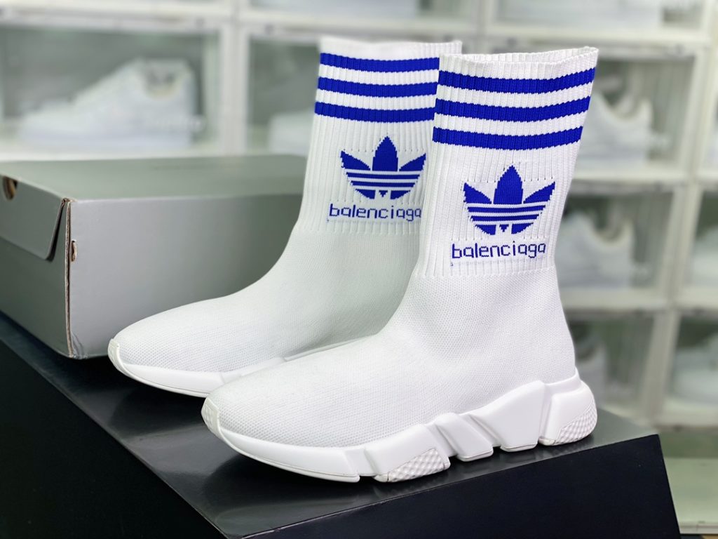 Balenciaga Speed Stretch-knit x Adidas Adidas Hollow Sole Knitted High Top Socks Cover Foot Versatile Jogging Shoe 