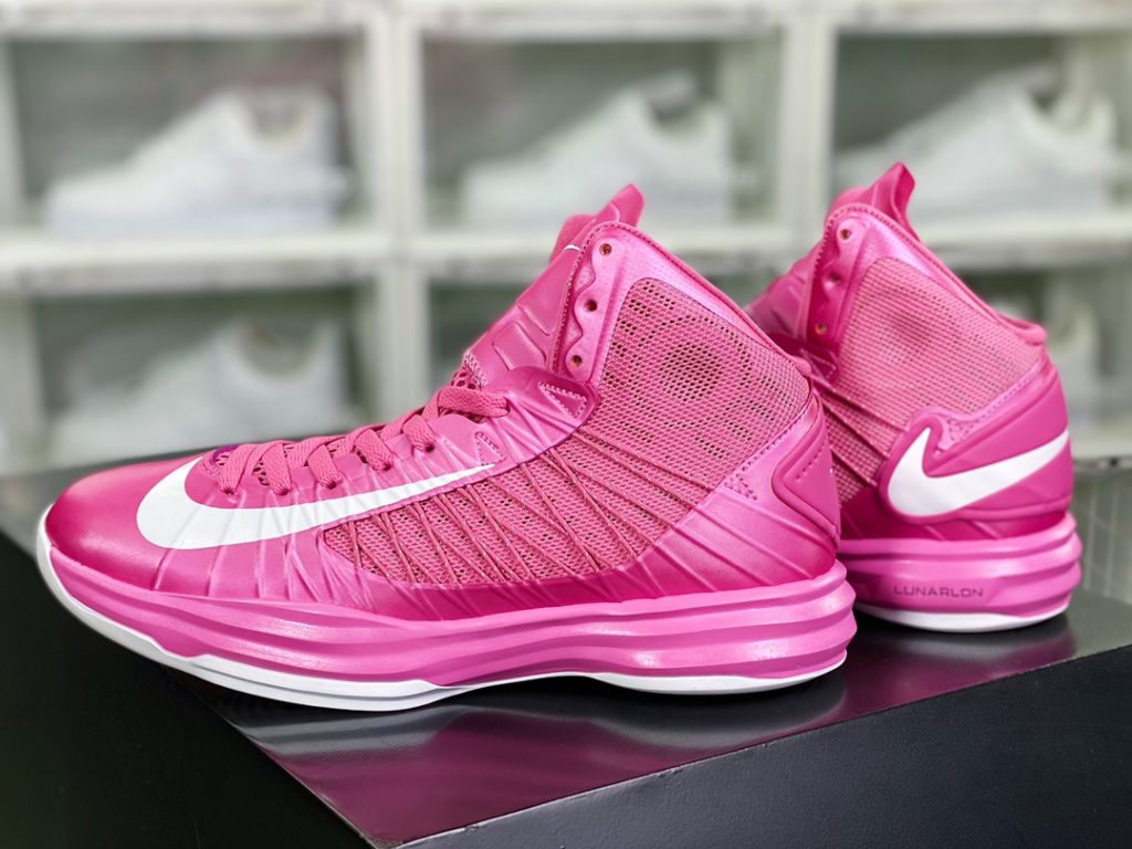 Lunar Hyperdunk HD2012 High Top Combat Basketball Shoe White Pink 10