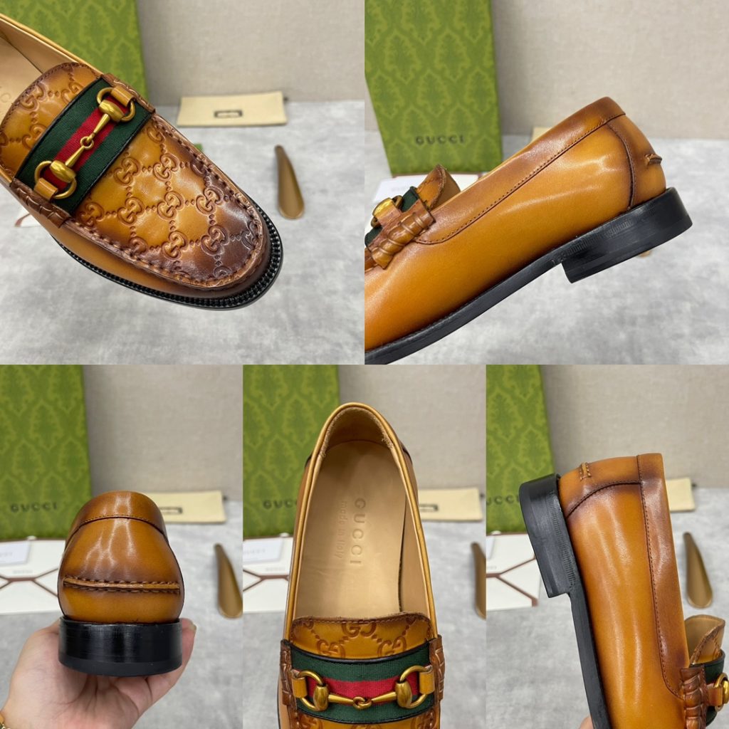 💋💍 GUCCI Ancient~Chixin Men's Horse Titles Buckle Lefu Shoes Leather Shoes This Lefu shoe has always been a classic piece of Gucc *'s various series, constantly adding subtle new ideas to classic design, and continuously reproducing the collection of classic elements. The series aims to break through the constraints of the inherent rules of the fashion world, conveying the design concept that a piece should not only be popular for one season, but that it will continue to evolve over time. This shoe features imported cow leather/beaded open edge leather/embossed cow leather/GG canvas leather for a new interpretation, embellished with classic details. Red and green striped webbing and palladium toned horse clasps symbolize the equestrian world, celebrating the brand's equestrian roots with low-key details. The inner lining is dyed with cow leather to create an original leather outsole for comfort and strong experience. The pursuit of high-quality shoes looks like they are packaged in the original box. Standard leather shoes are available in sizes of 39~44 # (38.45.46 🉑 : Customized)