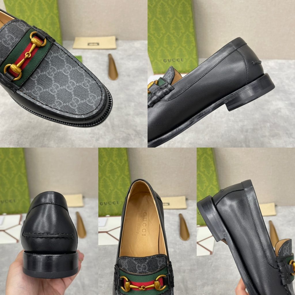 💋💍 GUCCI Ancient~Chixin Men's Horse Titles Buckle Lefu Shoes Leather Shoes This Lefu shoe has always been a classic piece of Gucc *'s various series, constantly adding subtle new ideas to classic design, and continuously reproducing the collection of classic elements. The series aims to break through the constraints of the inherent rules of the fashion world, conveying the design concept that a piece should not only be popular for one season, but that it will continue to evolve over time. This shoe features imported cow leather/beaded open edge leather/embossed cow leather/GG canvas leather for a new interpretation, embellished with classic details. Red and green striped webbing and palladium toned horse clasps symbolize the equestrian world, celebrating the brand's equestrian roots with low-key details. The inner lining is dyed with cow leather to create an original leather outsole for comfort and strong experience. The pursuit of high-quality shoes looks like they are packaged in the original box. Standard leather shoes are available in sizes of 39~44 # (38.45.46 🉑 : Customized)