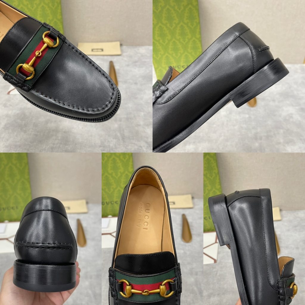 💋💍 GUCCI Ancient~Chixin Men's Horse Titles Buckle Lefu Shoes Leather Shoes This Lefu shoe has always been a classic piece of Gucc *'s various series, constantly adding subtle new ideas to classic design, and continuously reproducing the collection of classic elements. The series aims to break through the constraints of the inherent rules of the fashion world, conveying the design concept that a piece should not only be popular for one season, but that it will continue to evolve over time. This shoe features imported cow leather/beaded open edge leather/embossed cow leather/GG canvas leather for a new interpretation, embellished with classic details. Red and green striped webbing and palladium toned horse clasps symbolize the equestrian world, celebrating the brand's equestrian roots with low-key details. The inner lining is dyed with cow leather to create an original leather outsole for comfort and strong experience. The pursuit of high-quality shoes looks like they are packaged in the original box. Standard leather shoes are available in sizes of 39~44 # (38.45.46 🉑 : Customized)