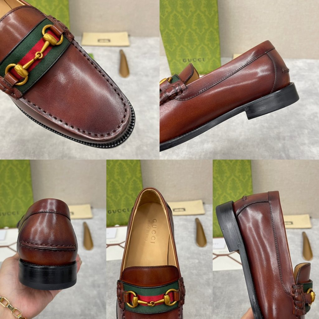 💋💍 GUCCI Ancient~Chixin Men's Horse Titles Buckle Lefu Shoes Leather Shoes This Lefu shoe has always been a classic piece of Gucc *'s various series, constantly adding subtle new ideas to classic design, and continuously reproducing the collection of classic elements. The series aims to break through the constraints of the inherent rules of the fashion world, conveying the design concept that a piece should not only be popular for one season, but that it will continue to evolve over time. This shoe features imported cow leather/beaded open edge leather/embossed cow leather/GG canvas leather for a new interpretation, embellished with classic details. Red and green striped webbing and palladium toned horse clasps symbolize the equestrian world, celebrating the brand's equestrian roots with low-key details. The inner lining is dyed with cow leather to create an original leather outsole for comfort and strong experience. The pursuit of high-quality shoes looks like they are packaged in the original box. Standard leather shoes are available in sizes of 39~44 # (38.45.46 🉑 : Customized)