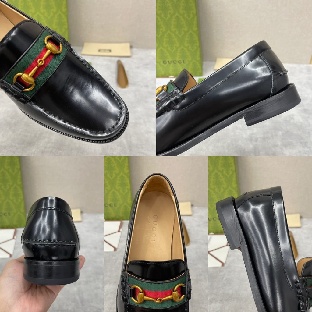 💋💍 GUCCI Ancient~Chixin Men's Horse Titles Buckle Lefu Shoes Leather Shoes This Lefu shoe has always been a classic piece of Gucc *'s various series, constantly adding subtle new ideas to classic design, and continuously reproducing the collection of classic elements. The series aims to break through the constraints of the inherent rules of the fashion world, conveying the design concept that a piece should not only be popular for one season, but that it will continue to evolve over time. This shoe features imported cow leather/beaded open edge leather/embossed cow leather/GG canvas leather for a new interpretation, embellished with classic details. Red and green striped webbing and palladium toned horse clasps symbolize the equestrian world, celebrating the brand's equestrian roots with low-key details. The inner lining is dyed with cow leather to create an original leather outsole for comfort and strong experience. The pursuit of high-quality shoes looks like they are packaged in the original box. Standard leather shoes are available in sizes of 39~44 # (38.45.46 🉑 : Customized)