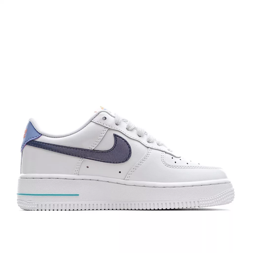 Nike Air Force 1 Lv8 1 White Blue Official Sync Original Level Original Last Original Cardboard Create Authentic Air Force Version # Focus on Foreign Trade Channels Full Pocket Built-in Honeycomb Air Cushion # Original Box Accessories 9