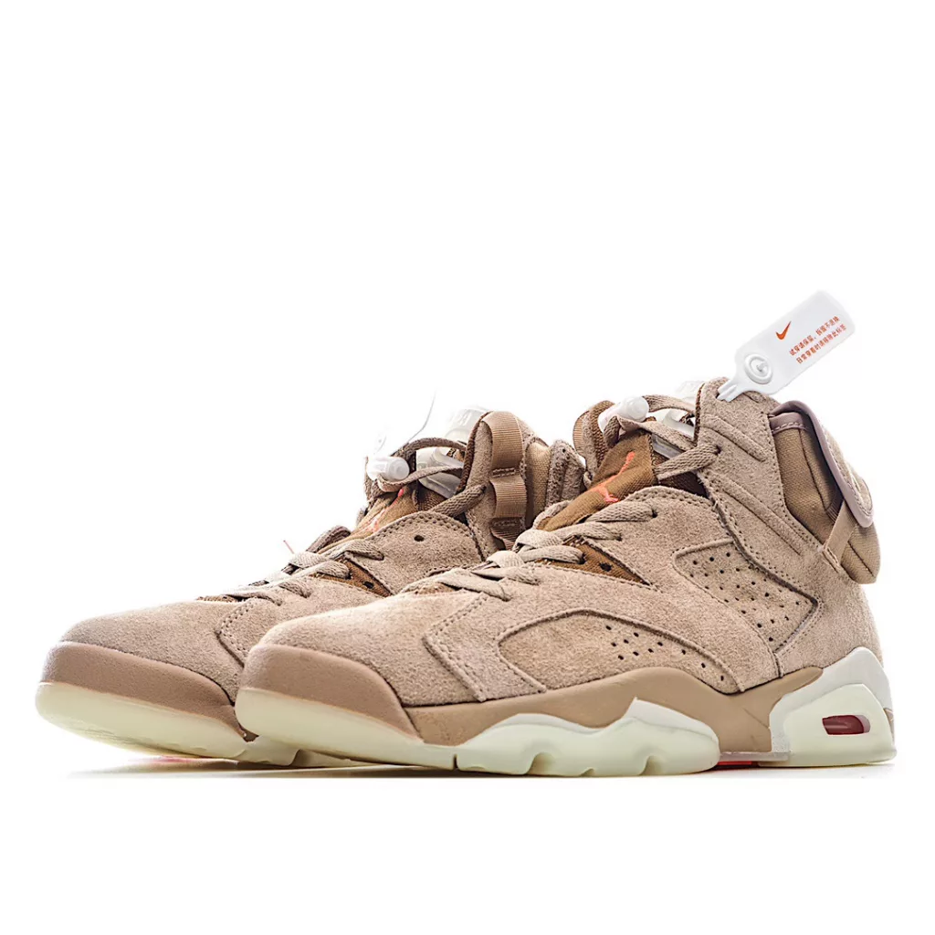 Pure Original Travis Scott Air Jordan 6 British Khaki Glow Reflective Basketball Shoe Brand New Travis Scott18