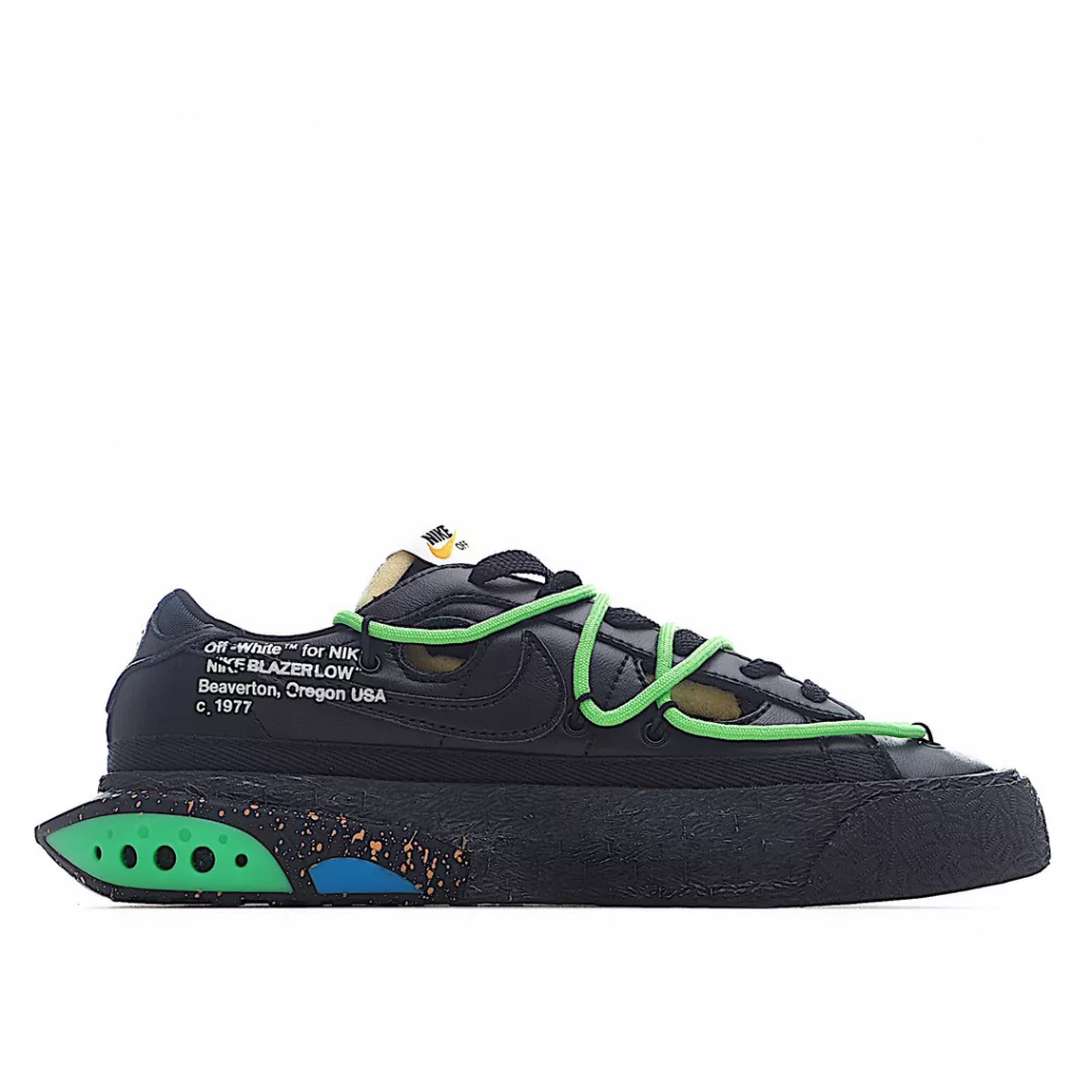 Off White x Nike Blazer Low Trailblazer OW Co branded Black Green Strap Casual Sports Board Shoe Product Number: DH7863-001 Size: 40 40.5 41 42 42.5 43 44 44.5 45