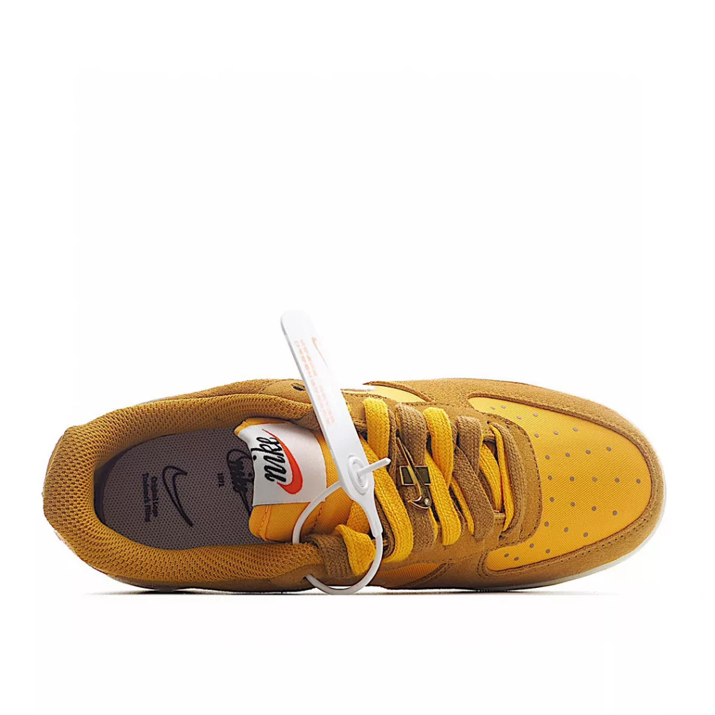 NK Air Force 1 Air Force One suede gold buckle 50th anniversary official synchronous original level original last original cardboard to create a pure air force version # Focus on foreign trade channels Full palm built-in honeycomb air cushion # Original box accessories original factory midsole steel seal, 9