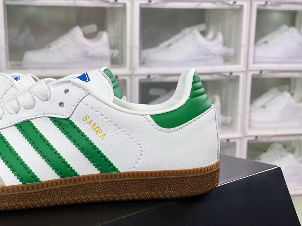 Adidas Three Leaf Grass Originals Samba Vegan OG Samba Dance Series Gentlemen's German Training Football Style Versatile Low Top Casual Sports Board Shoes 