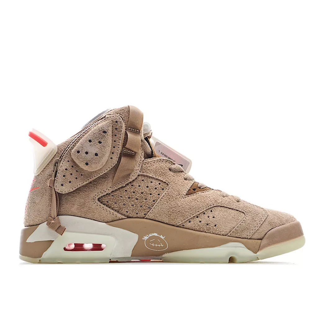 Pure Original Travis Scott Air Jordan 6 British Khaki Glow Reflective Basketball Shoe Brand New Travis Scott18