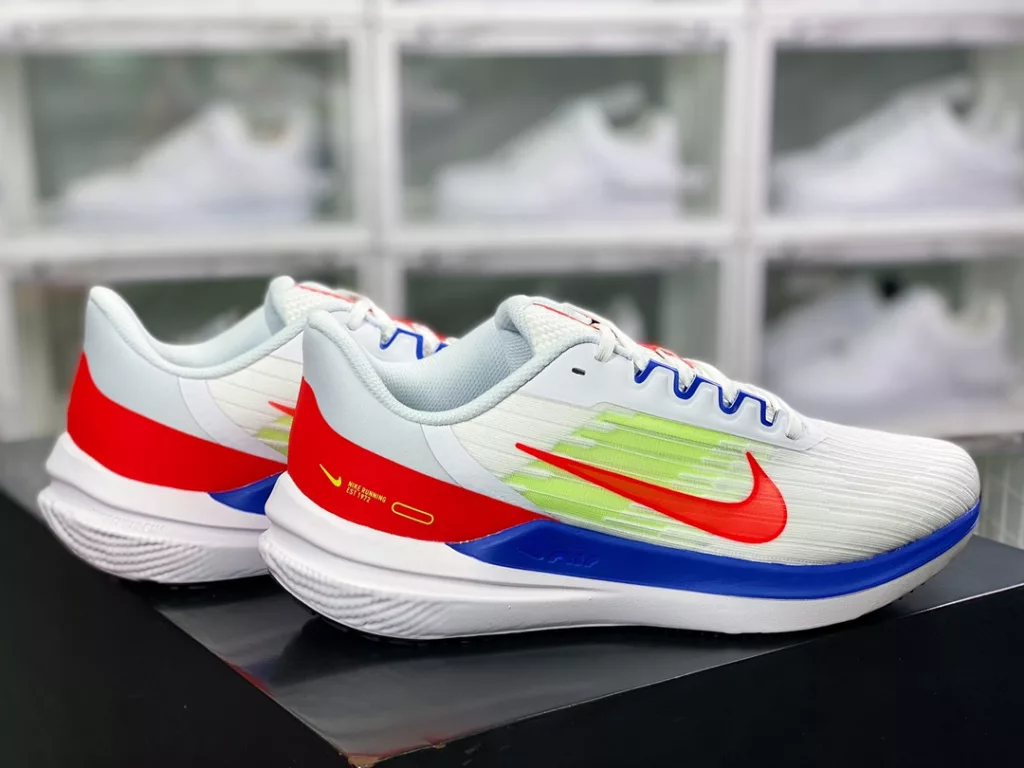 Nike Air Winflo 9 Winflo 9th Generation Low cut Jacquard Fabric Lightweight and Breathable Casual Sports Running Shoe Mesh Weaving White Royal Blue Fluorescent Green Peach Red 