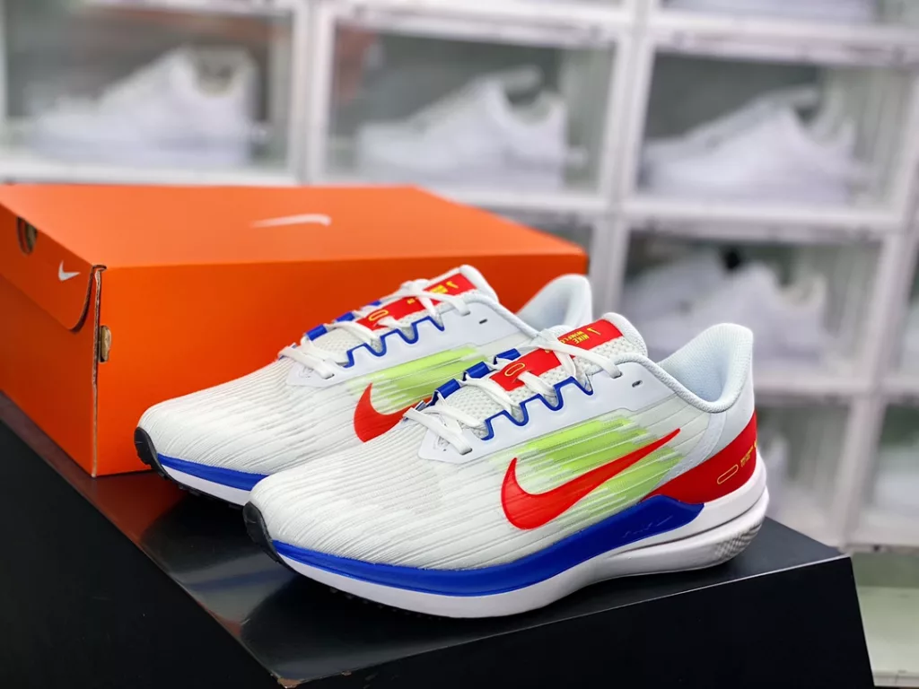 Nike Air Winflo 9 Winflo 9th Generation Low cut Jacquard Fabric Lightweight and Breathable Casual Sports Running Shoe Mesh Weaving White Royal Blue Fluorescent Green Peach Red 