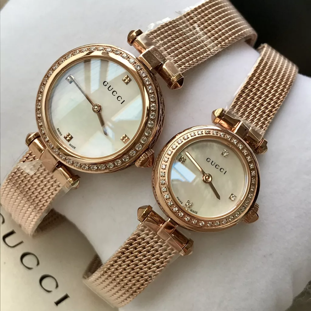 Gucci Baselworld new favourite, new design, natural mother-of-pearl face, delicate mesh band, original Swiss quartz, large parts original out, small 22 ~ medium ~ 27mm diameter, with full package out!