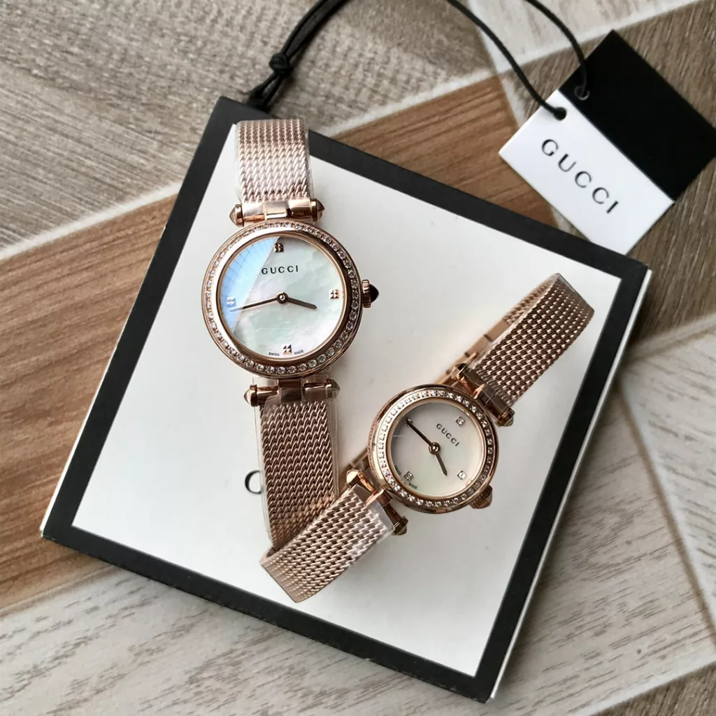 Gucci Baselworld new favourite, new design, natural mother-of-pearl face, delicate mesh band, original Swiss quartz, large parts original out, small 22 ~ medium ~ 27mm diameter, with full package out!