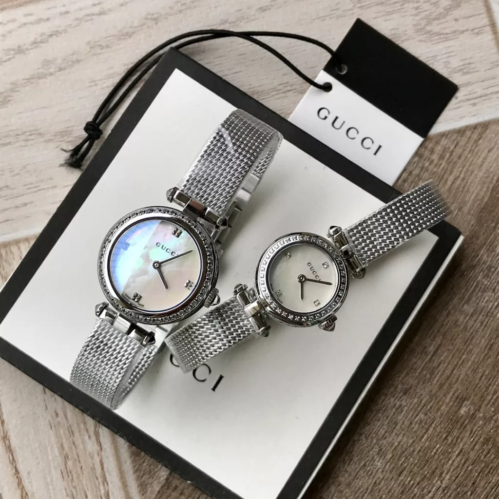 Gucci Baselworld new favourite, new design, natural mother-of-pearl face, delicate mesh band, original Swiss quartz, large parts original out, small 22 ~ medium ~ 27mm diameter, with full package out!