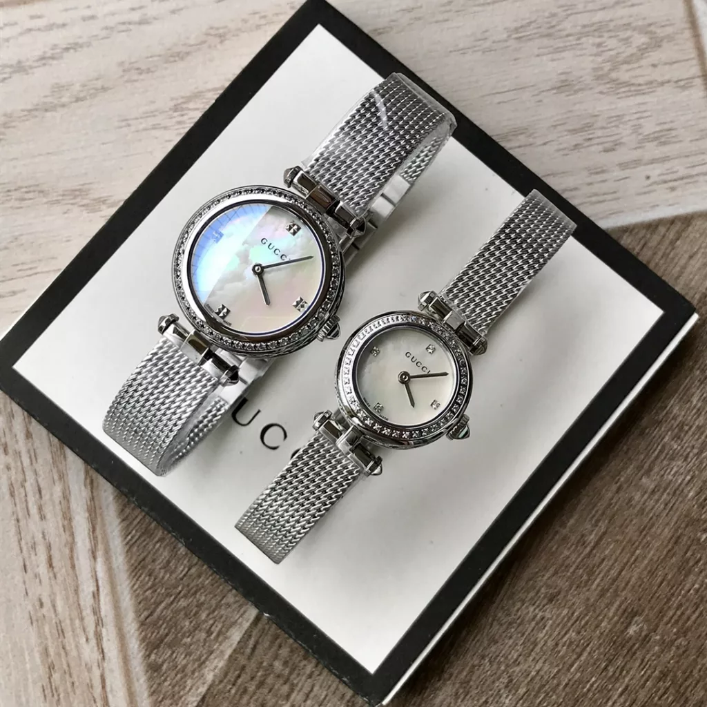 Gucci Baselworld new favourite, new design, natural mother-of-pearl face, delicate mesh band, original Swiss quartz, large parts original out, small 22 ~ medium ~ 27mm diameter, with full package out!