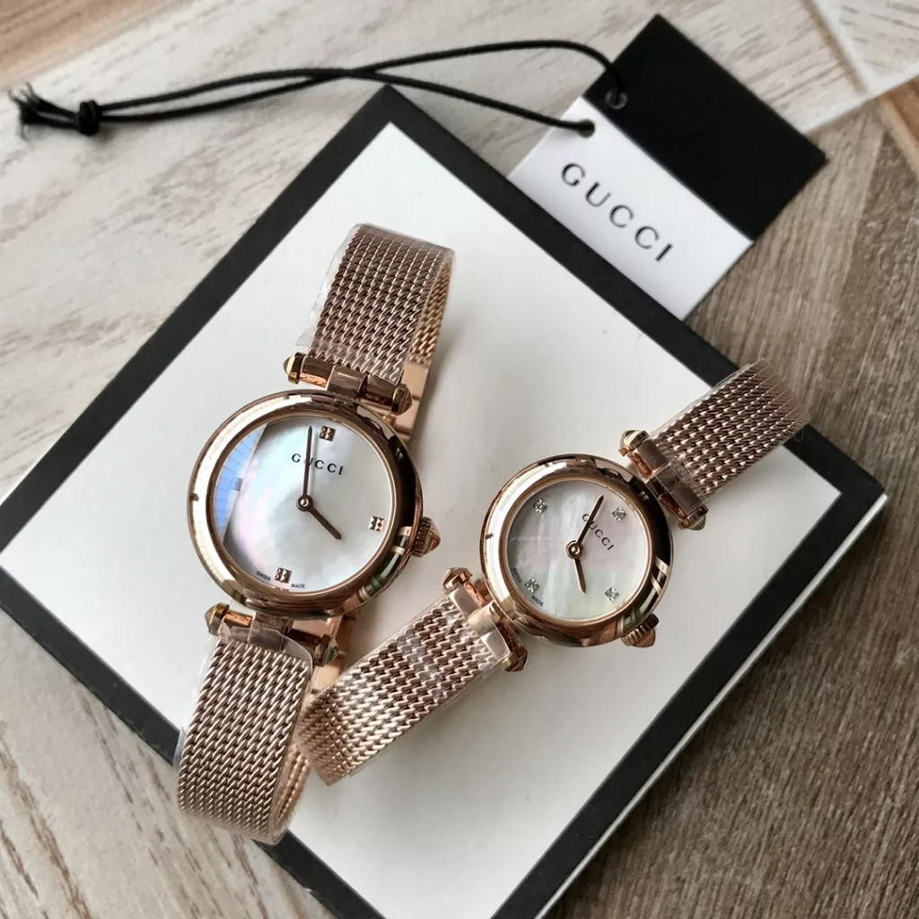 Gucci Baselworld new favourite, new design, natural mother-of-pearl face, delicate mesh band, original Swiss quartz, large parts original out, small 22 ~ medium ~ 27mm diameter, with full package out!