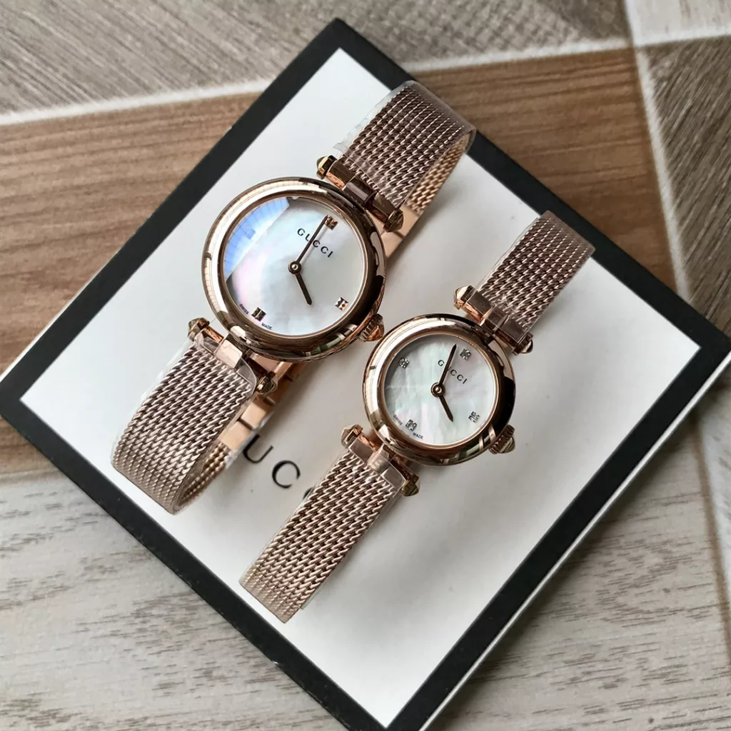 Gucci Baselworld new favourite, new design, natural mother-of-pearl face, delicate mesh band, original Swiss quartz, large parts original out, small 22 ~ medium ~ 27mm diameter, with full package out!