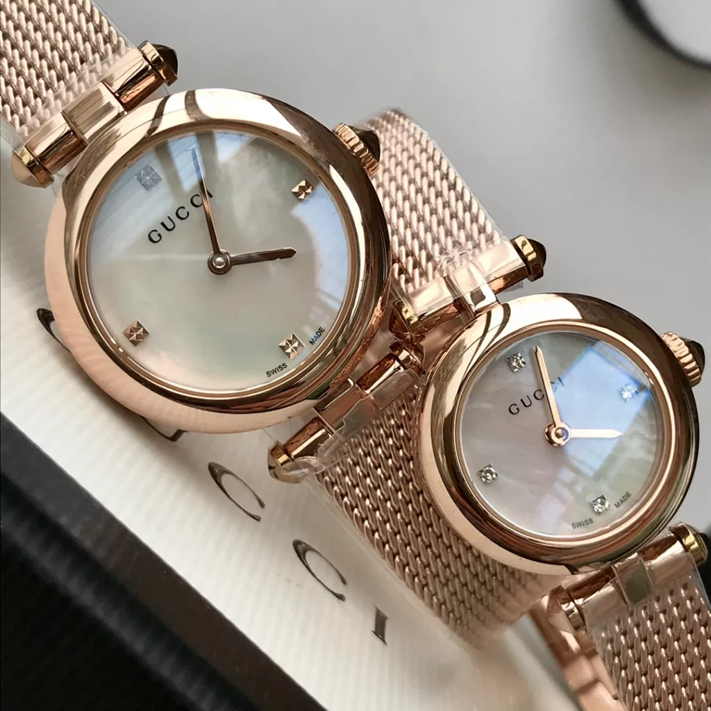 Gucci Baselworld new favourite, new design, natural mother-of-pearl face, delicate mesh band, original Swiss quartz, large parts original out, small 22 ~ medium ~ 27mm diameter, with full package out!