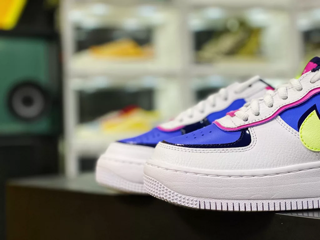 The only correct version of the new model, the latest batch of Nike Air Force 1 Shadow Air Force Macaron White Blue Green New Girls' Deconstruction Design WMNS Air Force 1 Shadow 