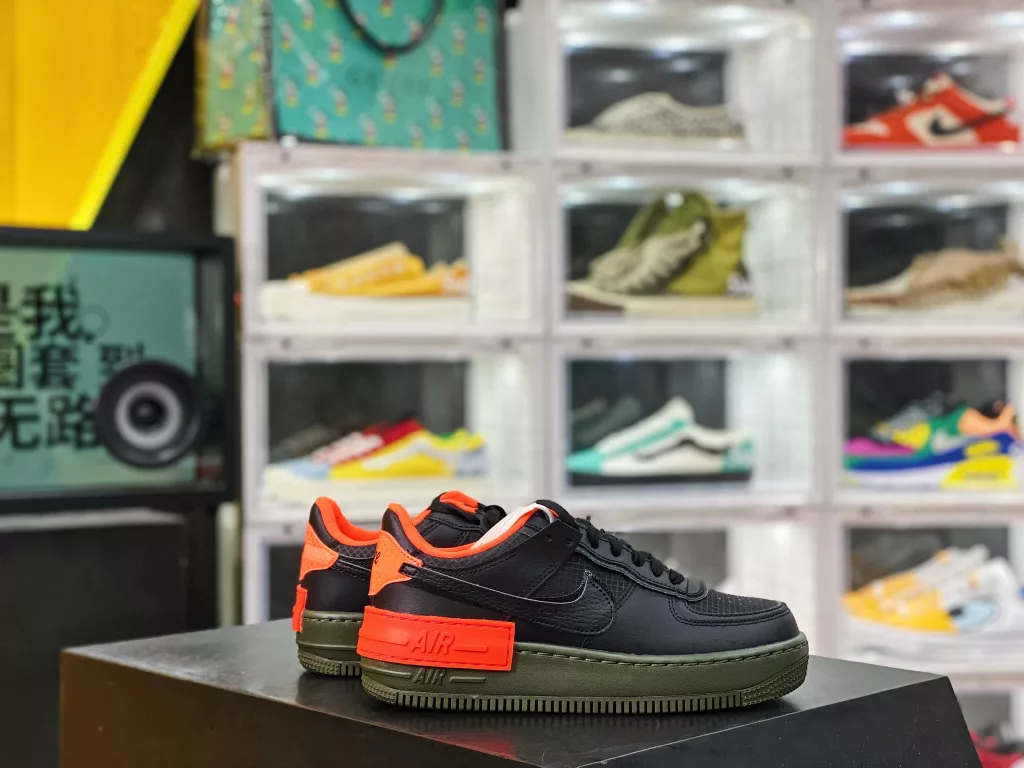 Air Force 1 AF1 Shadow Black Orange Grey Deconstructed Macaron Air Force One Shoe CQ3317-00110