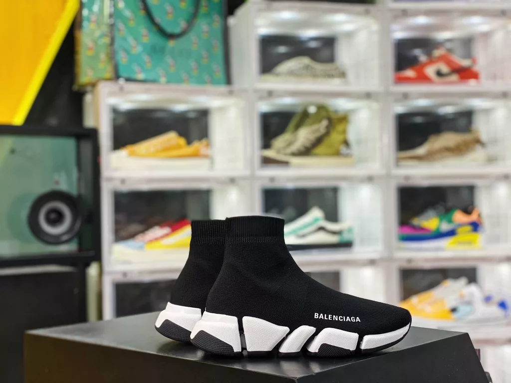 Balenciaga Speed 2.0 Original Knitted Cotton Socks and Shoes 20S Autumn/Winter New Product Launch Pure Original Version Logo Never Drops Word Right Toe with NFC Sensing Chip Hot Melt Internal Label # ZP Original Shoe Exploded # M10