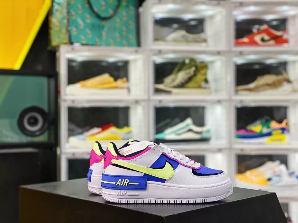 The only correct version of the new model, the latest batch of Nike Air Force 1 Shadow Air Force Macaron White Blue Green New Girls' Deconstruction Design WMNS Air Force 1 Shadow 