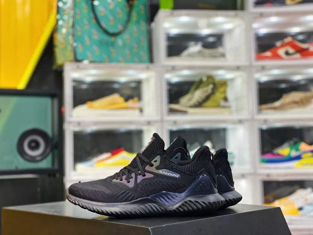 Men's shoes genuine half size system # 3 layer combination sole mold # Mid sole EVA foam cushioning material # Horse brand rubber anti slip effect # TPU brackets on both sides for stable support ❗ Adidas AlphaBOUNCE M Leather Alpha Series Shark Gill Pattern Large 10