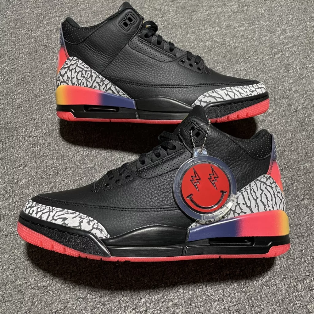 J Balvin x Air Jordan 3 Retro SP Rainbow Smiley FN0344-001   size:36-48.5