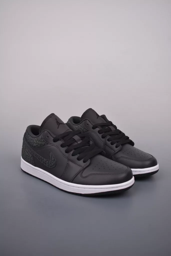 Air Jordan 1 Low crackle black shoes